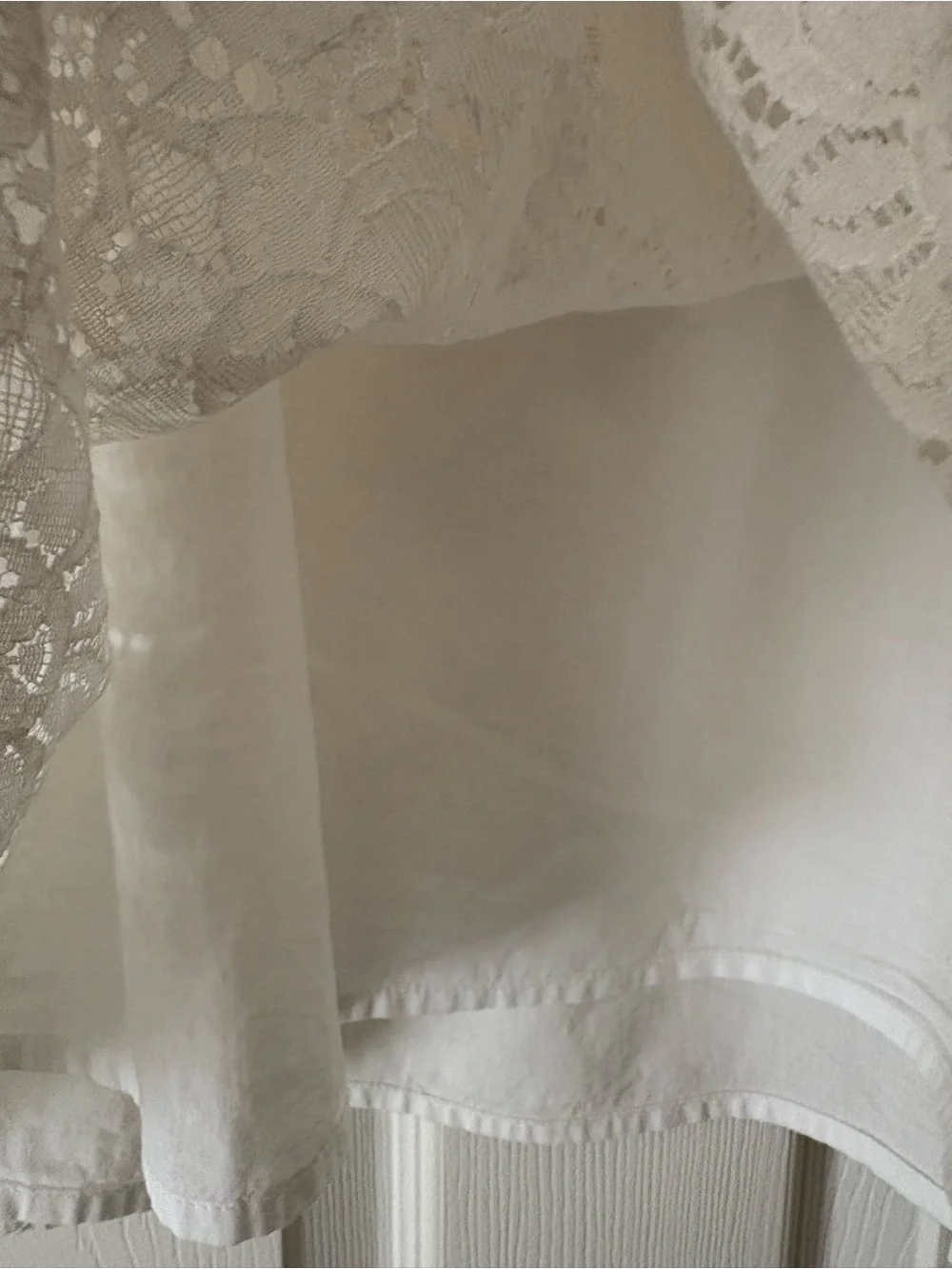 LOFT Ivory Lace Puff Sleeve Blouse